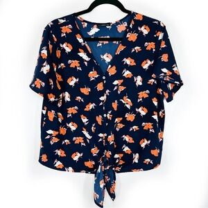 West Kei tie front floral blouse